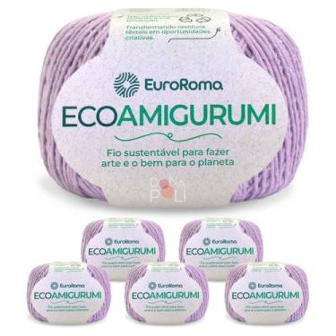 Imagem de Kit 6 Ecoamigurumi Euroroma Linha Amigurumi Cores Fio Macio, 0600 - Li