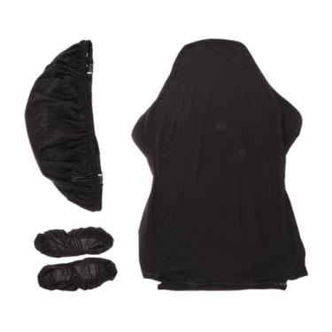 Imagem de Ｂｅｓｇａ Chaves de cadeira de jogo Spandex elástico macio com capas de braço/tampa traseira/tampa do assento Removável cadeira de computador Slipcovers, Preto