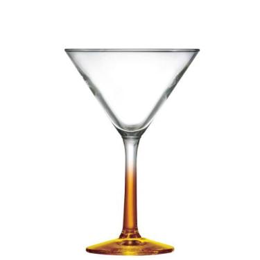 Imagem de Taça de Vidro Haste Laranja Martini para Drink 285ml Ruvolo