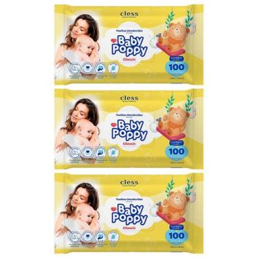 Imagem de toalhas lenços umedecidos baby poppy classic mais encorpada para uso d