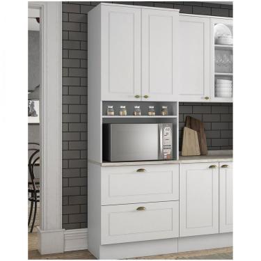 Imagem de Torre Quente 2 Portas 2 Gavetas Nicho Para Forno Emily Henn Branco Fosco