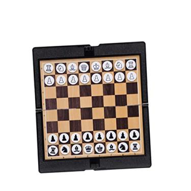 Imagem de Milisten Tabuleiro de Xadrez e Damas Dobrável Portátil Educacional Clássico Menino e Adultos Lazer Casa e Viagens