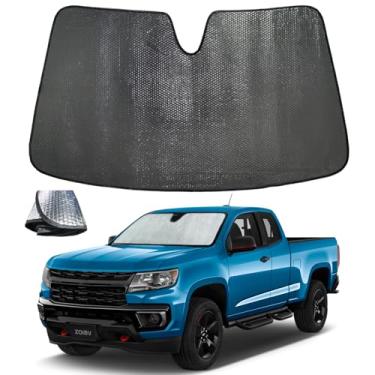 Imagem de ZOIBV Para-brisa para Chevrolet Chevy Colorado 2015-2022 - 5 camadas bolha dobrável janela frontal viseira acessórios - bloqueia calor e raios UV
