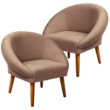 Imagem de Jogo 2 Poltronas para Sala de Estar Moderna Aconchegante Tecido Veludo MOBLAN decor (Rose)