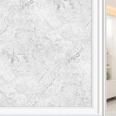 Imagem de Película de janela 3D de mármore, textura de estilo mármore, para porta de vidro, banheiro, sala de estar, L90 x C 190 cm