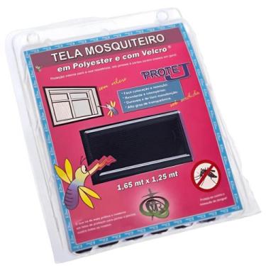 Imagem de Tela Mosquiteiro Preta com tiras autocolantes 1,25 x 1,65 Metros - 400