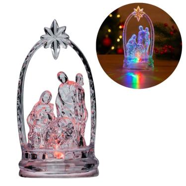 Imagem de Presépio Acrílico Cristal Iluminado LED Colorido 12cm - Magizi