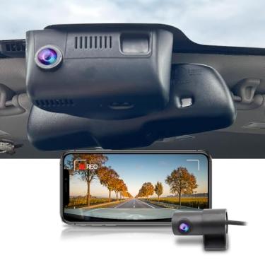 Imagem de Fitcamx Câmera frontal 4K + traseira 1080P para Dodge Durango 2014-2020 (HD2-6091, sem ventilação na frente), visual OEM, vídeo HD duplo, gravação em loop, WiFi e aplicativo integrados, sensor de