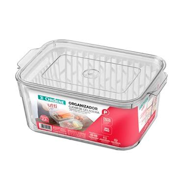 Imagem de Ordene - Organizador Plástico Clear de Geladeira Tamanho P de 2,2 Litros, Linha Utti