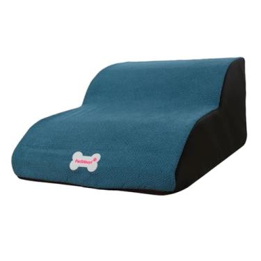 Imagem de Generic Escadas de cães degraus de cachorro, vistosos, leves, macios, para cama alta, não deslizam, degraus para animais de estimação para cães mais velhos, Azul