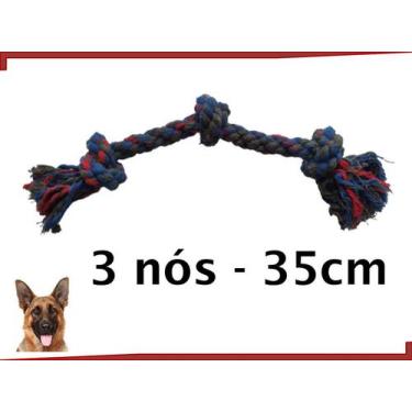 Imagem de Brinquedo Pet Mordedor de Corda 3 Nós para Cachorros Dental Bone - WI