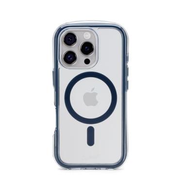 Imagem de Customic Capinha Case Capa para Celular iPhone 16 Pro (6.3"), Impactor Air Anti Impacto Proteção Militar 4 metros contra quedas, Compatível com Mag-Safe, Transparente com Bordas Azuis