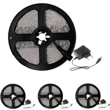 Imagem de Kit 4x Fita De LED 12V 60 LED/M 3528 IP20 5 Metros + Fonte Eletrônica 2A (6000K (Branco Frio))