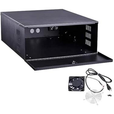 Imagem de Kenuco Cofre de segurança DVR de aço de calibre 16 resistente branco com ventilador (BK 46 x 48 cm x 12 cm)