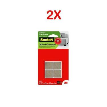 Imagem de Feltro para móveis pesados quadrado g - 3m kit 2 peças