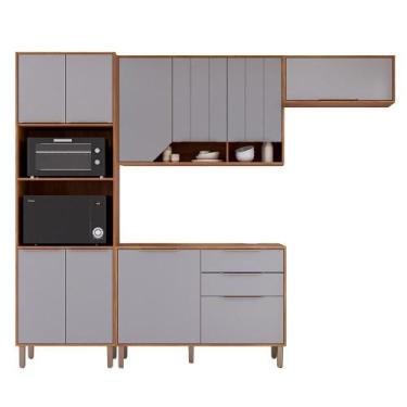 Imagem de Kit Armário Cozinha Completa Celeste 270cm 10 Porta e Balcão - Loja Do