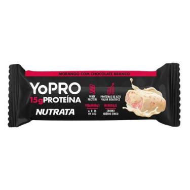 Imagem de Barra Proteína YoPro 55g Morango Com Chocolate Branco 15g De Proteína