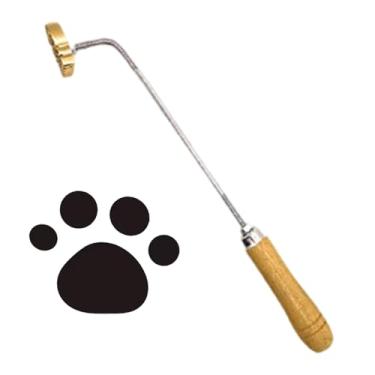 Imagem de Bothyi Ferro de Marcar para Bolo, Ferramenta de Cozimento para Cozinha Doméstica, Cabo de Madeira, Ferramenta de Carimbo para Bifes, Hambúrgueres, Churrasco, Pata de Gato