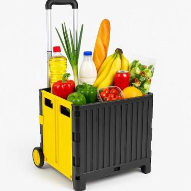 Imagem de Carrinho Dobrável Multiuso Feira Vira Maleta Resistente 65L - NoBrand
