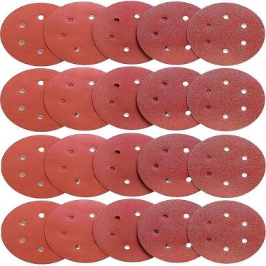 Imagem de 80 X Lixas Disco Grão 9 Polegadas 225mm 6 Furos Lixadeira Politriz Ofi