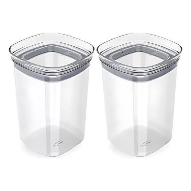Imagem de Conjunto 2 Potes Herméticos Organizador Cozinha Quadrado 1L
