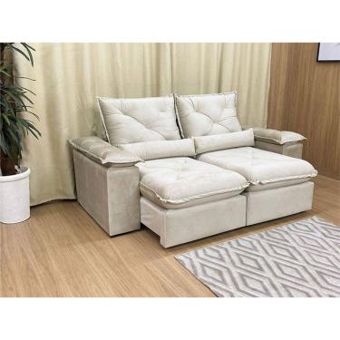 Imagem de Sofá Retrátil Reclinável 2,00 m Bege 501 Zuqui Plus