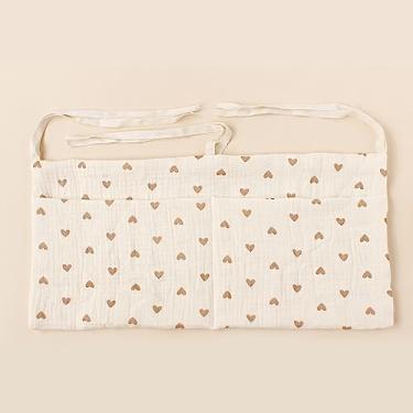 Imagem de Bolsa para pendurar brinquedos de cabeceira com dois bolsos para guardar mamadeiras, babadores, fraldas, brinquedos pequenos, telefones e outros acessórios - organizador de carrinho