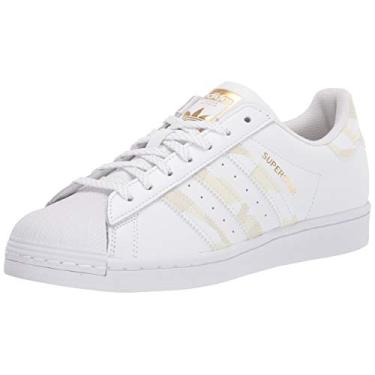 Imagem de adidas Originals Calçados Masculinos Superstar, Branco/preto/dourado metálico, 9