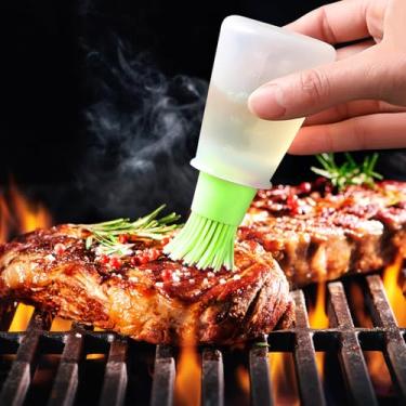 Imagem de Pincéis de silicone para garrafa de óleo de pastelaria, grelha de cozinha, óleo de pastelaria, mel, escova de garrafa de molho (verde)