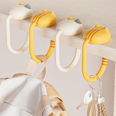 Imagem de Gancho removível para mesa sem perfuração, gancho para bolsa escolar (amarelo)