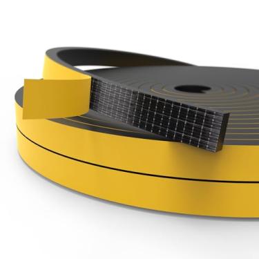 Imagem de Excluidor de rascunho para janelas de portas, 1/5.1 cm x 1/10.2 cm x 26Ft fita de espuma autoadesiva tira de vedação de rascunho para vedação de lacuna preta