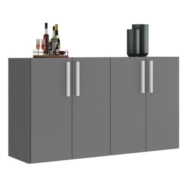 Imagem de Aparador Buffet 4 Portas Suspenso Viena V3605 Grafite/Branco Grafite/Branco
