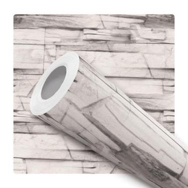 Imagem de Papel De Parede Auto Adesivo Tijolinhos Canjiquinha Mosaico Pedras For