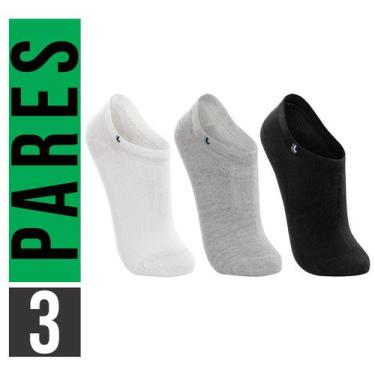 Imagem de Kit 3 Pares Meia Masculina Lupo Soquete Invisível Sport em Algodão, Mi