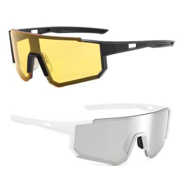 Imagem de 2 Óculos De Sol Esportivo Bike Corrida Volei UV400 + Noturno-Unissex