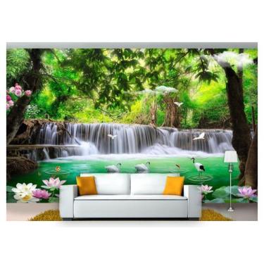Imagem de Papel De Parede Cachoeiras Animais Pássaros 3D 7,50M² Xch02 - Você Dec
