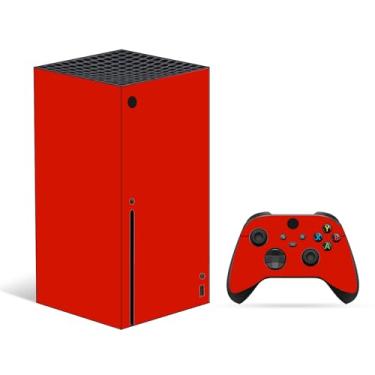 Imagem de Skin Wrap Compatible with Xbox Series X, Full Set Vinyl Decal Protective Sticker Cover for Game Console & Controller (Red)