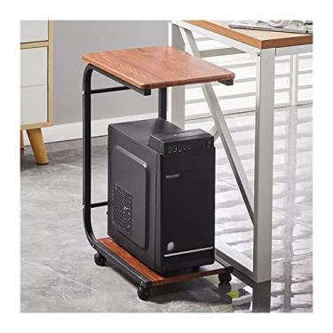 Imagem de YWangQiang Suporte de impressora para mesa suporte de impressora suporte de host de PC com roda base de mesa suporte de caixa de host móvel suporte de sub-armazenamento carrinho de impressora de mesa