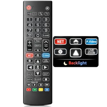 Imagem de Controle remoto retroiluminado para TV LG, substituição para todos os controles remotos de TV LG com botões suaves que brilham para facilitar o uso noturno