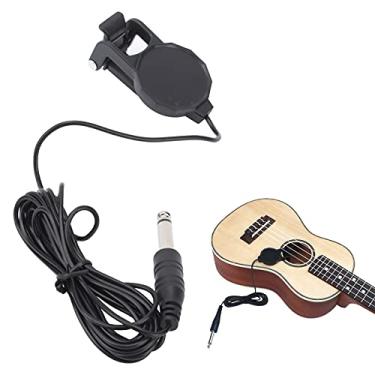 Imagem de Microfone de captura Clip On Piezo para acessórios instrumentos musicais como violão acústico violino ukulele folk Design Clip-On fácil uso coleta som estável leve e portátil performance em palco fest