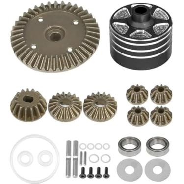 Imagem de Aluminum Differential Case & Gear Set 22049 39T for Tamiya XV02 TT02 MB01 BT01 XM04 1/10 RC Car Upgrade Parts Accessories(Blck)