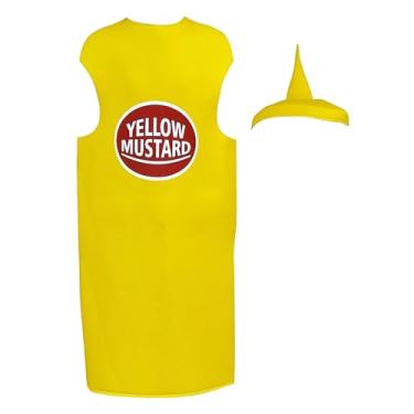 Imagem de Fantasia de ketchup, ketchup de mostarda, cosplay, fantasia de Halloween - Comida dramatização novidade roupas divertidas adereços para vestir roupas