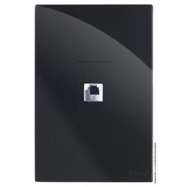 Imagem de Kit Rj45 Cat5 Internet Vertical 4X2 Brg11459-6Bk - Blux Recta Black Gl