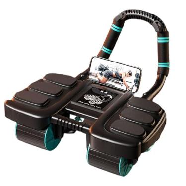 Imagem de Rolo de roda abdominal - Rolo de roda abdominal de rebote automático, equipamento de treino de núcleo de roda abdominal de 4 rodas com suporte de telefone, treinador abdominal para academia em casa