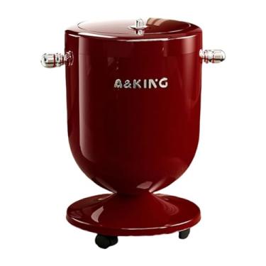 Imagem de FytStycale Lixeira Decorativa de 15 Litros com Tampa, Móvel E com Rodinhas, para Sala de Estar Ou Closet, Vermelho, Tamanho real