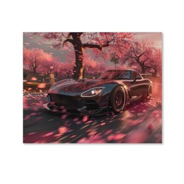 Imagem de HouLaiZhe Anime Jdm Carro Mx5 Pôster Flor de Cerejeira Tela Estética Decoração de Quarto Pintura de Parede Impressões Sala de Galeria Decoração de Parede para Quarto Sala de Estar Escritório 16 x 20