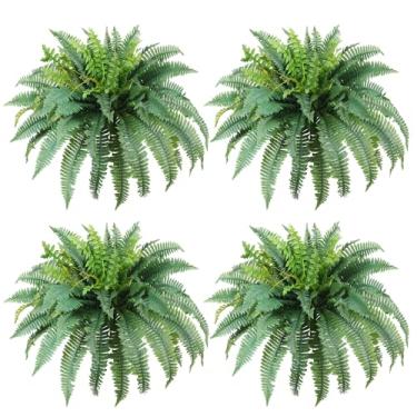 Imagem de ENALGRE Samambaias artificiais falsas para atividades ao ar livre, grandes samambaias falsas, resistentes a UV para plantador grande ao ar livre, plantas artificiais realistas, samambaias de Boston