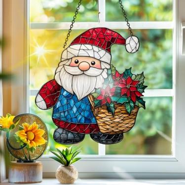 Imagem de Apanhador de sol de acrílico colorido, apanhadores de sol, decoração de janela suspensa de Papai Noel, arte de parede de arco-íris, para quarto, varanda, interior e exterior, jardim, enfeites de Natal