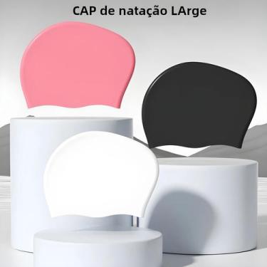 Imagem de Touca De Natação De Silicone Unissex Para Cabelos Longos, Alta Elastic