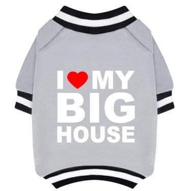 Imagem de GreenJoy Suéter fofo para cachorro – pulôver elástico para cães, roupas de inverno macias e quentes para meninos e meninas, adequado para filhotes e cães adultos (cinza claro (casa), grande)